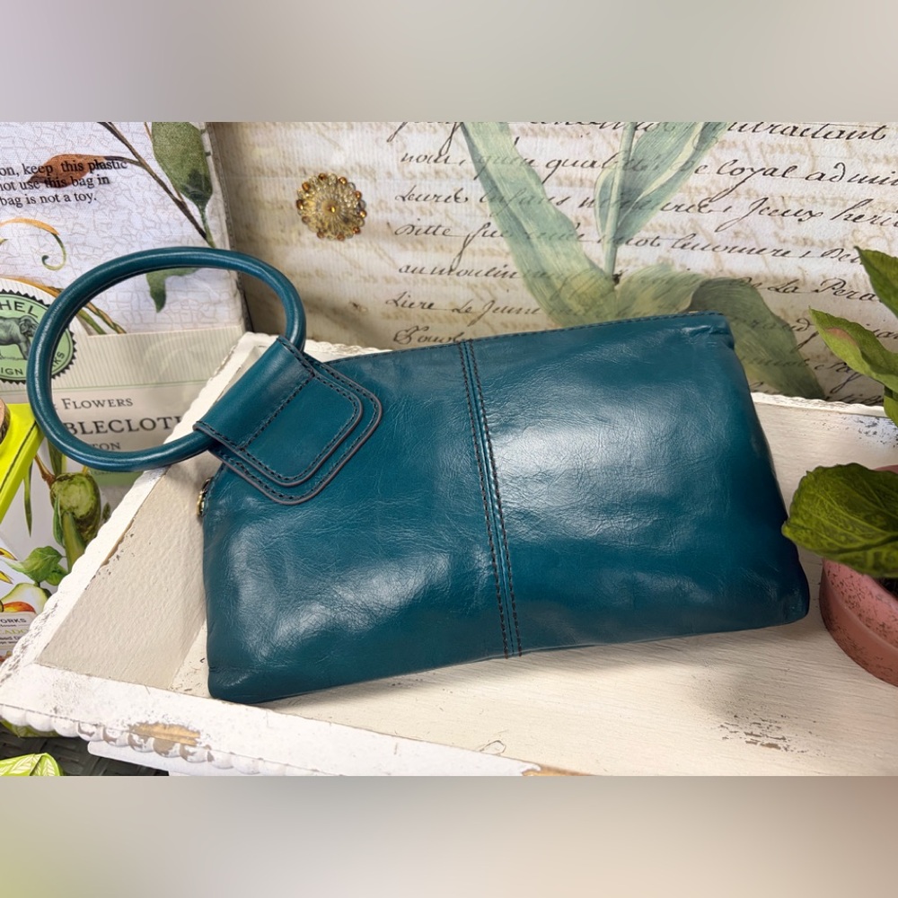 HOBO Teal Leather Sable with Wrist Strap